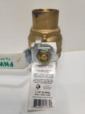 FNW FNWX411CH 1-1/4" Brass Ball Valve — 600 WOG 2-Piece Sweat Full Port NSF/ANSI 61 & 372 Low Lead