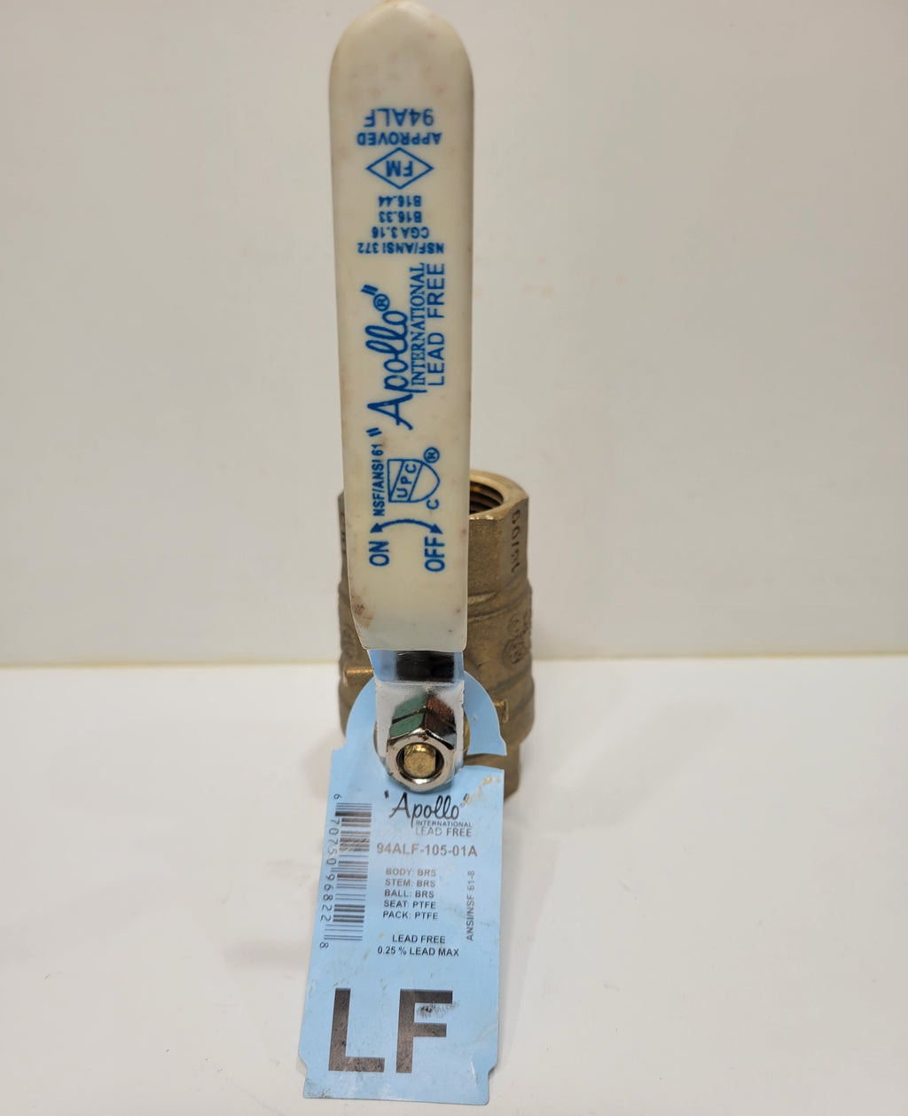 Apollo 94ALF-105-01A 1" Lead Free Brass Ball Valve — Threaded NPT FM Approved NSF/ANSI 61 & 372