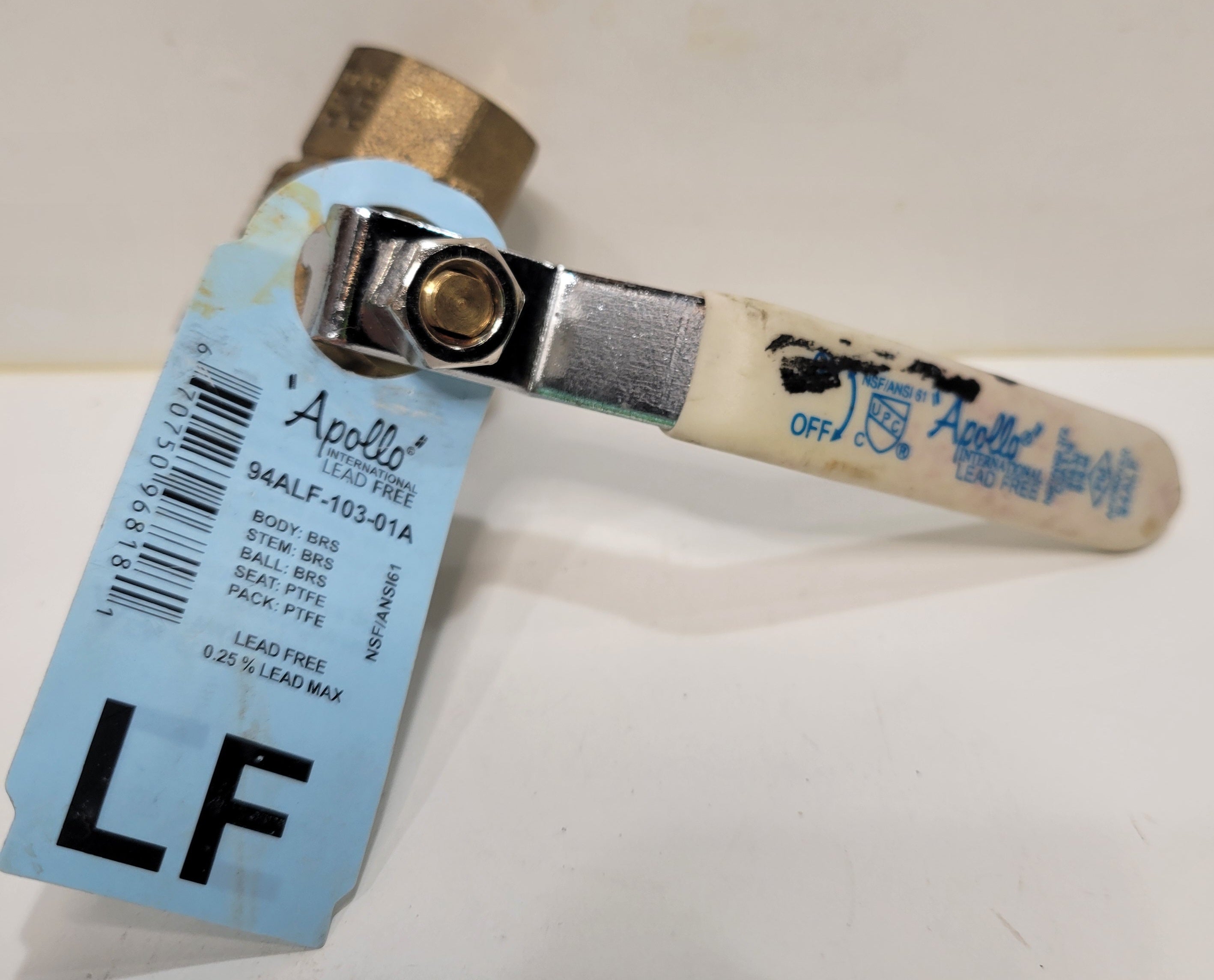 Apollo 94ALF-103-01A 1/2" Lead Free Brass Ball Valve — Threaded NPT NSF/ANSI 61 cULus Listed