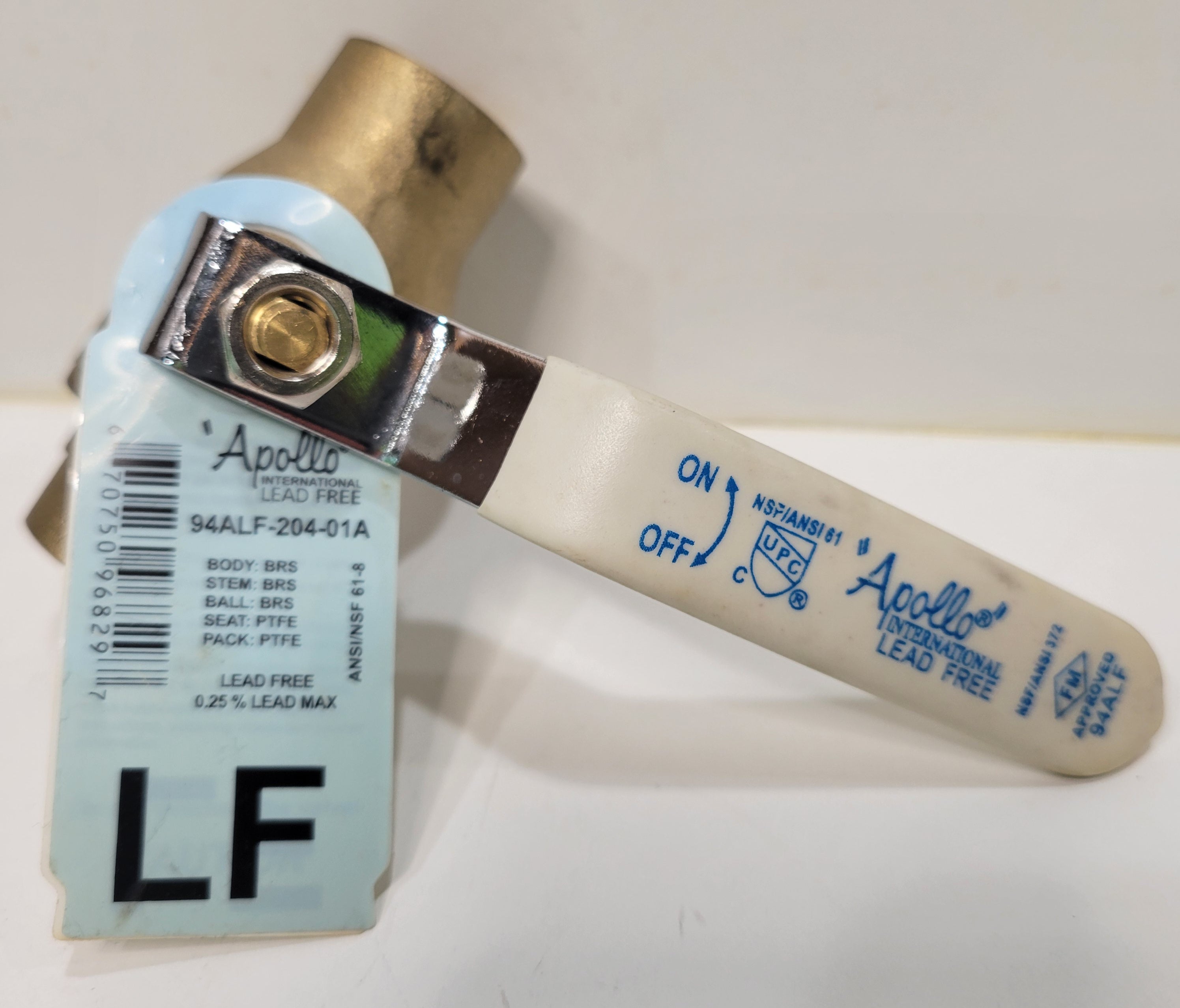 Apollo 94ALF-204-01A 3/4" Lead Free Brass Ball Valve — 600 CWP Sweat (Solder) FM Approved NSF/ANSI 61 & 372