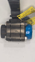 SVF Flow Controls Series 8 1" Carbon Steel 3-Piece Ball Valve — Socket Weld SW Sch 40 1.049" ID