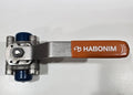 1" Habonim 3-Piece Stainless Steel Ball Valve — Blue Seats